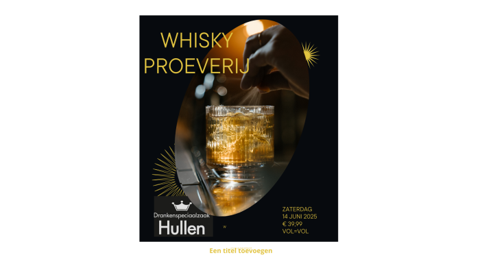 Whisky proeverij 14 juni 2025